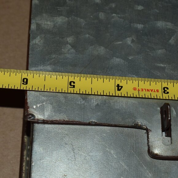 Vintage Rustic Silver Galvanized Metal Mailbox Country Farmhouse Decor - Picture 14 of 16